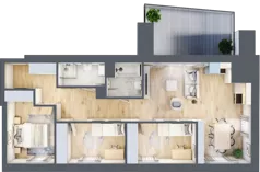 4 pokoje, mieszkanie 69,74 m², piętro 6, oferta nr 7.M.10, Żegiestowska, Wrocław, Gaj, Krzyki, ul. Żegiestowska 3