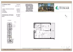 2 pokoje, mieszkanie 37,57 m², piętro 1, oferta nr 13A/21, ASFALTOWA 13, Wrocław, Wojszyce, Krzyki, ul. Asfaltowa 13