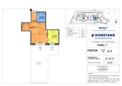 2 pokoje, mieszkanie 37,26 m², parter, oferta nr 2, Bałtyk, Mińsk Mazowiecki, ul. Stefana Kardynała Wyszyńskiego 1