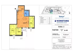 4 pokoje, mieszkanie 70,36 m², parter, oferta nr 44, Bałtyk, Mińsk Mazowiecki, ul. Stefana Kardynała Wyszyńskiego 1