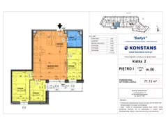 4 pokoje, mieszkanie 71,13 m², piętro 1, oferta nr 56, Bałtyk, Mińsk Mazowiecki, ul. Stefana Kardynała Wyszyńskiego 1