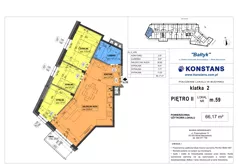 4 pokoje, mieszkanie 66,17 m², piętro 2, oferta nr 59, Bałtyk, Mińsk Mazowiecki, ul. Stefana Kardynała Wyszyńskiego 1