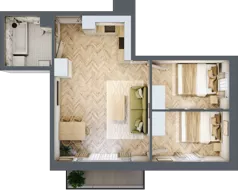 3 pokoje, mieszkanie 48,31 m², piętro 2, oferta nr D1.19, Trakt Lubelski Etap III, Warszawa, Wawer, Zbytki, ul. Trakt Lubelski 181C/181D