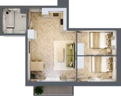 3 pokoje, mieszkanie 48,31 m², piętro 1, oferta nr D1.12, Trakt Lubelski Etap III, Warszawa, Wawer, Zbytki, ul. Trakt Lubelski 181C/181D