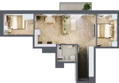 3 pokoje, mieszkanie 52,44 m², piętro 3, oferta nr D1.22, Trakt Lubelski Etap III, Warszawa, Wawer, Zbytki, ul. Trakt Lubelski 181C/181D