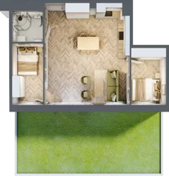 3 pokoje, mieszkanie 56,57 m², parter, oferta nr D2.4, Trakt Lubelski Etap III, Warszawa, Wawer, Zbytki, ul. Trakt Lubelski 181C/181D