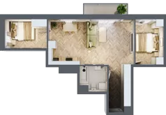3 pokoje, mieszkanie 53,30 m², piętro 1, oferta nr D2.8, Trakt Lubelski Etap III, Warszawa, Wawer, Zbytki, ul. Trakt Lubelski 181C/181D