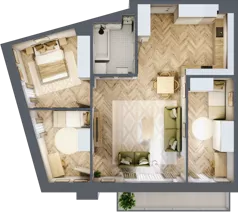 4 pokoje, mieszkanie 74,70 m², piętro 2, oferta nr 15, Wodociągowa - Etap VII, Sulejówek, ul. Wodociągowa 1/1A/1B