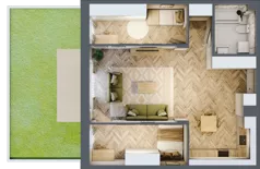 3 pokoje, mieszkanie 68,00 m², parter, oferta nr 4, Wodociągowa - Etap VII, Sulejówek, ul. Wodociągowa 1/1A/1B
