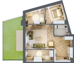 4 pokoje, mieszkanie 74,70 m², parter, oferta nr 5, Wodociągowa - Etap VII, Sulejówek, ul. Wodociągowa 1/1A/1B