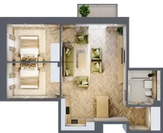 3 pokoje, mieszkanie 64,40 m², piętro 3, oferta nr B2.62, Osiedle Zielony Zakątek - Etap II, Wołomin, ul. Legionów 142A/144
