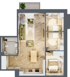 4 pokoje, mieszkanie 61,30 m², piętro 2, oferta nr B2.36, Osiedle Zielony Zakątek - Etap II, Wołomin, ul. Legionów 142A/144
