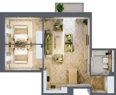 3 pokoje, mieszkanie 64,40 m², piętro 2, oferta nr B2.46, Osiedle Zielony Zakątek - Etap II, Wołomin, ul. Legionów 142A/144