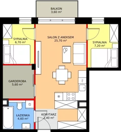 3 pokoje, mieszkanie 52,20 m², piętro 2, oferta nr B3.28, Osiedle Zielony Zakątek - Etap II, Wołomin, ul. Legionów 142A/144