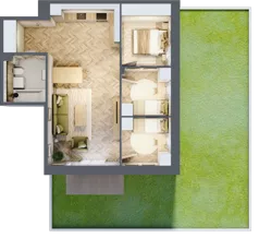 4 pokoje, mieszkanie 61,30 m², piętro 2, oferta nr B2.36, Osiedle Zielony Zakątek - Etap II, Wołomin, ul. Legionów 142A/144