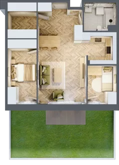 3 pokoje, mieszkanie 60,50 m², piętro 1, oferta nr B3.21, Osiedle Zielony Zakątek - Etap II, Wołomin, ul. Legionów 142A/144
