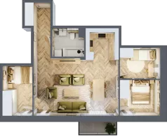 4 pokoje, mieszkanie 66,50 m², piętro 1, oferta nr B3.23, Osiedle Zielony Zakątek - Etap II, Wołomin, ul. Legionów 142A/144