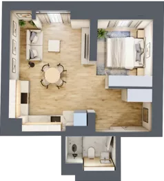 1 pokój, apartament 36,12 m², parter, oferta nr 3B1, SoHo Residence II, Kraków, Grzegórzki, ul. Prochowa 8