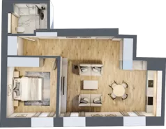 2 pokoje, apartament 50,11 m², piętro 1, oferta nr 5B1, SoHo Residence II, Kraków, Grzegórzki, ul. Prochowa 8