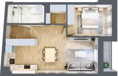 2 pokoje, apartament 49,17 m², piętro 1, oferta nr 11B2, SoHo Residence II, Kraków, Grzegórzki, ul. Prochowa 8