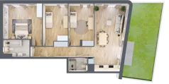 4 pokoje, apartament 94,64 m², parter, oferta nr M3, Art Deco Mokotów, Warszawa, Mokotów, Stegny, ul. Białej Koniczyny