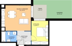 2 pokoje, apartament 44,04 m², parter, oferta nr M14, Art Deco Mokotów, Warszawa, Mokotów, Stegny, ul. Białej Koniczyny