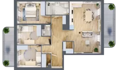 4 pokoje, apartament 88,05 m², piętro 1, oferta nr M17, Art Deco Mokotów, Warszawa, Mokotów, Stegny, ul. Białej Koniczyny