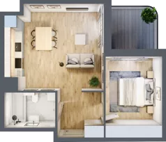 2 pokoje, apartament 43,86 m², piętro 1, oferta nr M19, Art Deco Mokotów, Warszawa, Mokotów, Stegny, ul. Białej Koniczyny
