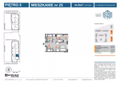 2 pokoje, mieszkanie 34,55 m², piętro 5, oferta nr 86.25, Piasta Towers 86/86A, Kraków, Mistrzejowice, os. Bohaterów Września
