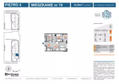 2 pokoje, mieszkanie 34,55 m², piętro 4, oferta nr 86.19, Piasta Towers 86/86A, Kraków, Mistrzejowice, os. Bohaterów Września