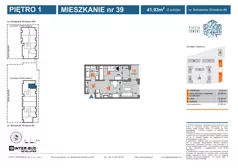 2 pokoje, mieszkanie 41,93 m², piętro 1, oferta nr 86.39, Piasta Towers 86/86A, Kraków, Mistrzejowice, os. Bohaterów Września