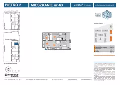 2 pokoje, mieszkanie 41,88 m², piętro 2, oferta nr 86.43, Piasta Towers 86/86A, Kraków, Mistrzejowice, os. Bohaterów Września