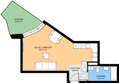 1 pokój, mieszkanie 37,43 m², parter, oferta nr B.75, Wiślane Tarasy 2.0, Kraków, Grzegórzki, ul. Grzegórzecka/Stachowskiego