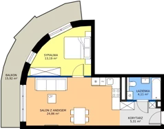 2 pokoje, mieszkanie 47,47 m², piętro 2, oferta nr B.108, Wiślane Tarasy 2.0, Kraków, Grzegórzki, ul. Grzegórzecka/Stachowskiego
