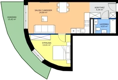 2 pokoje, mieszkanie 47,07 m², parter, oferta nr B.73, Wiślane Tarasy 2.0, Kraków, Grzegórzki, ul. Grzegórzecka/Stachowskiego