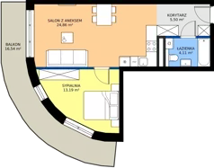 2 pokoje, mieszkanie 47,66 m², piętro 3, oferta nr B.123, Wiślane Tarasy 2.0, Kraków, Grzegórzki, ul. Grzegórzecka/Stachowskiego