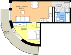 2 pokoje, mieszkanie 47,20 m², piętro 7, oferta nr B.175, Wiślane Tarasy 2.0, Kraków, Grzegórzki, ul. Grzegórzecka/Stachowskiego