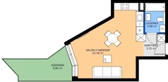 1 pokój, mieszkanie 32,89 m², parter, oferta nr B.71, Wiślane Tarasy 2.0, Kraków, Grzegórzki, ul. Grzegórzecka/Stachowskiego