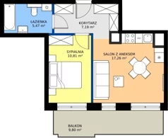 2 pokoje, mieszkanie 40,73 m², piętro 3, oferta nr B.115, Wiślane Tarasy 2.0, Kraków, Grzegórzki, ul. Grzegórzecka/Stachowskiego