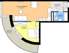 2 pokoje, mieszkanie 52,28 m², piętro 4, oferta nr B.138, Wiślane Tarasy 2.0, Kraków, Grzegórzki, ul. Grzegórzecka/Stachowskiego