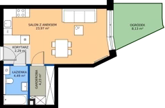 1 pokój, mieszkanie 34,98 m², parter, oferta nr A.4, Wiślane Tarasy 2.0, Kraków, Grzegórzki, ul. Grzegórzecka/Stachowskiego