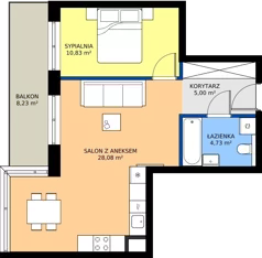 2 pokoje, mieszkanie 48,47 m², piętro 2, oferta nr A.11, Wiślane Tarasy 2.0, Kraków, Grzegórzki, ul. Grzegórzecka/Stachowskiego