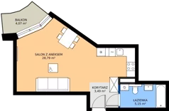 1 pokój, mieszkanie 37,43 m², piętro 1, oferta nr B.92, Wiślane Tarasy 2.0, Kraków, Grzegórzki, ul. Grzegórzecka/Stachowskiego