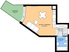 1 pokój, mieszkanie 31,85 m², parter, oferta nr B.62, Wiślane Tarasy 2.0, Kraków, Grzegórzki, ul. Grzegórzecka/Stachowskiego
