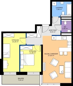 3 pokoje, mieszkanie 70,88 m², piętro 2, oferta nr A18, Bunscha Residence, Kraków, Dębniki, Ruczaj, ul. Bunscha