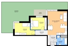 3 pokoje, mieszkanie 72,40 m², parter, oferta nr A4, Bunscha Residence, Kraków, Dębniki, Ruczaj, ul. Bunscha