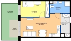 2 pokoje, mieszkanie 51,43 m², parter, oferta nr A2, Bunscha Residence, Kraków, Dębniki, Ruczaj, ul. Bunscha
