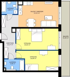 3 pokoje, mieszkanie 83,94 m², piętro 5, oferta nr B51, Bunscha Residence, Kraków, Dębniki, Ruczaj, ul. Bunscha