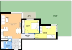 3 pokoje, mieszkanie 72,40 m², parter, oferta nr B1, Bunscha Residence, Kraków, Dębniki, Ruczaj, ul. Bunscha