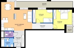 3 pokoje, mieszkanie 79,30 m², piętro 1, oferta nr C15, Bunscha Residence, Kraków, Dębniki, Ruczaj, ul. Bunscha
